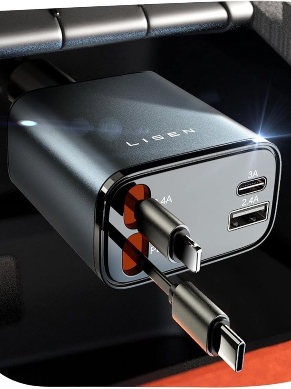 LISEN Retractable Car Charger New in Box